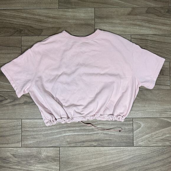 Nike Pullover Sweatshirt Athleisure Swoosh Gym Yoga Cropped Pink Women's XL - Picture 3 of 5